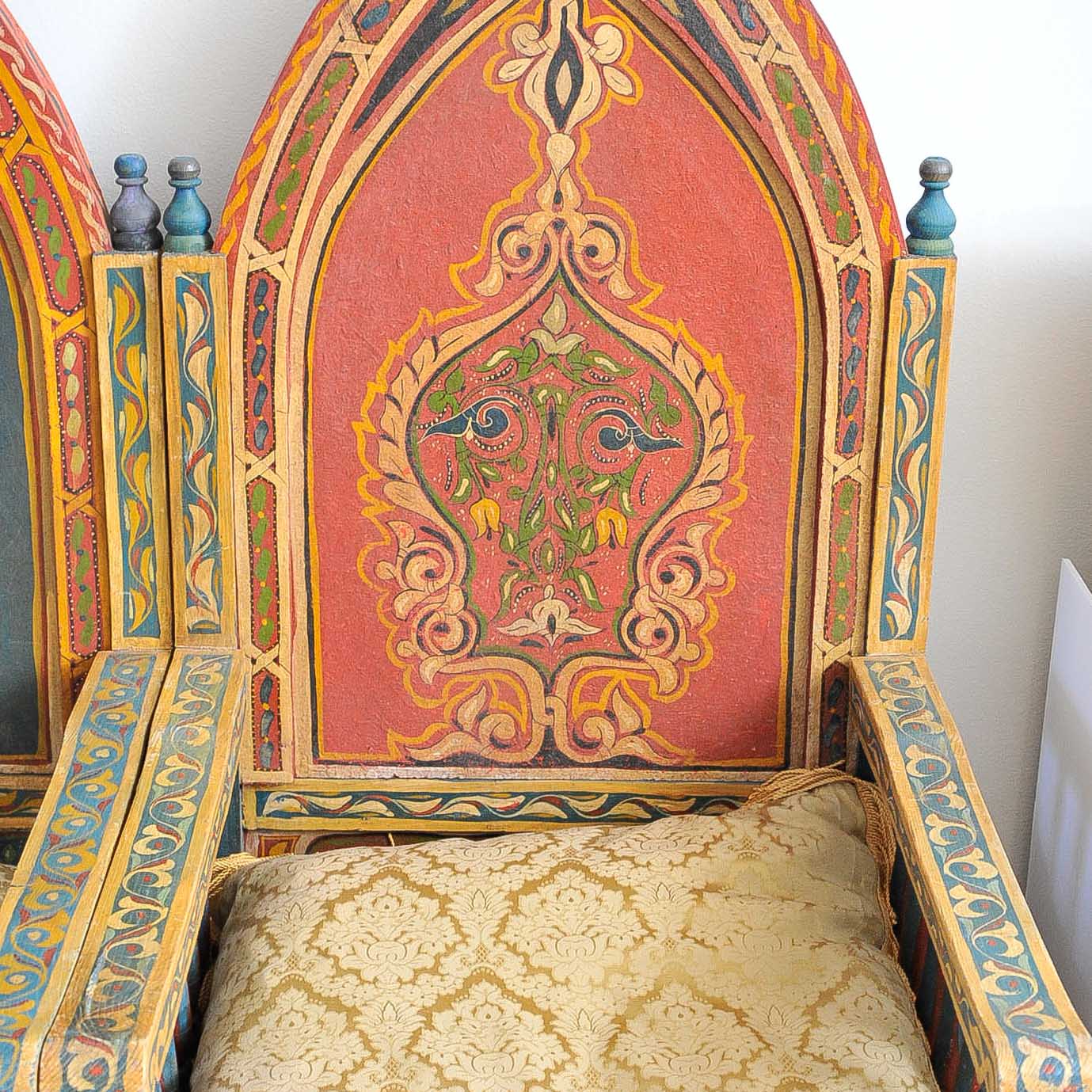 Pair of Moroccan Inspired Throne Chairs