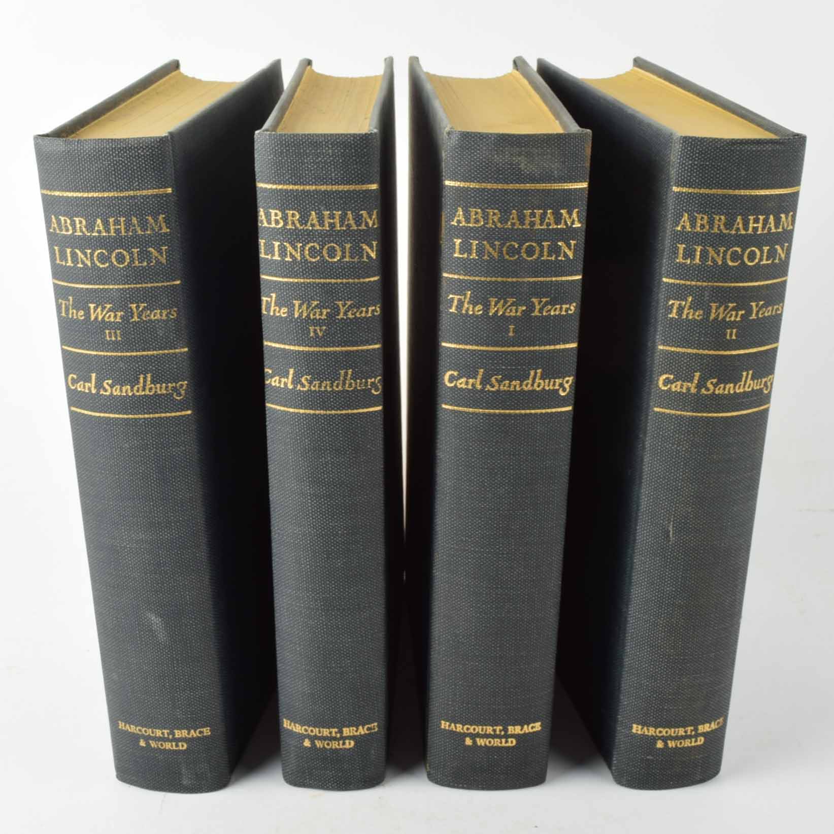 Four Volumes of "Abraham Lincoln, The War Years" by Carl Sandburg, 1939