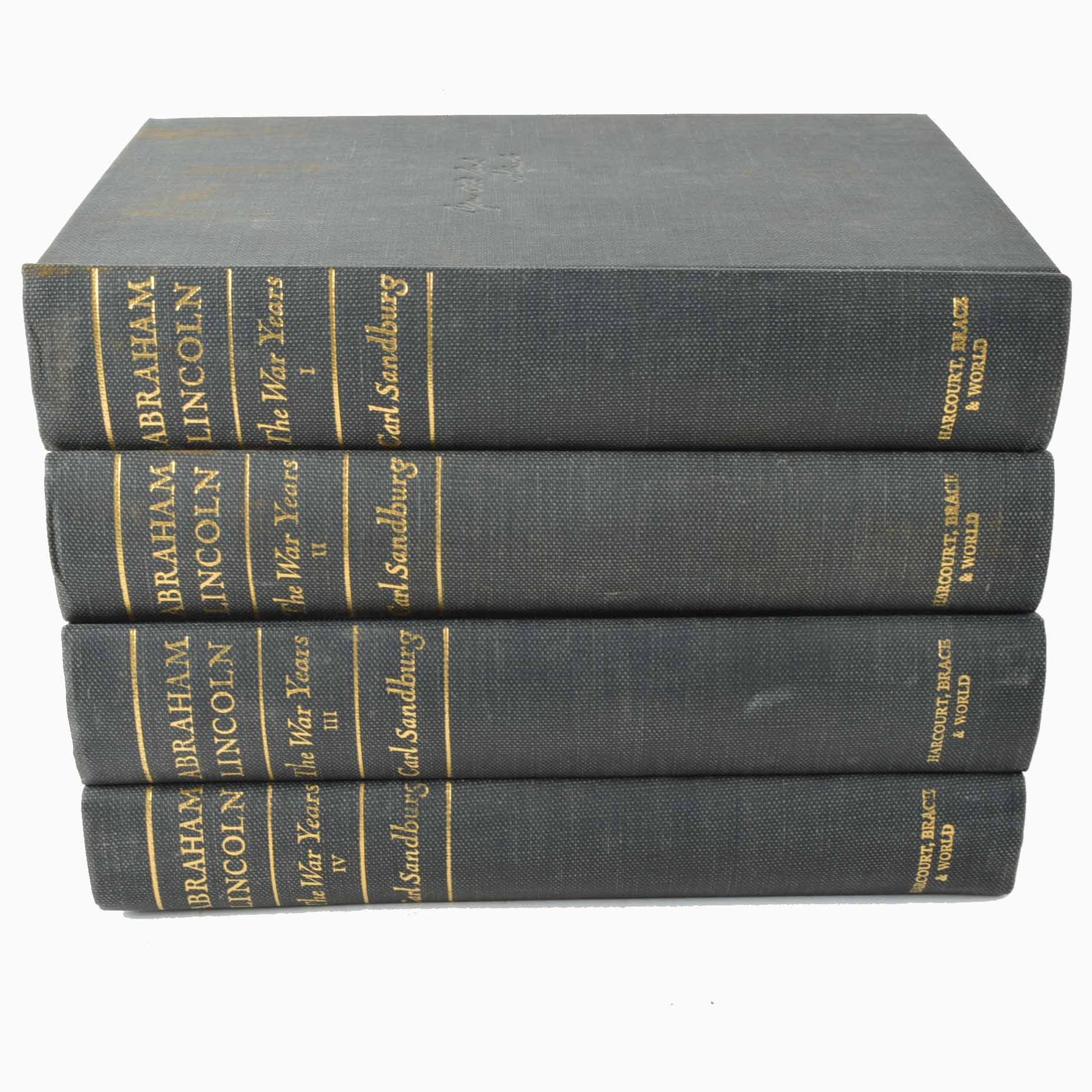 Four Volumes of "Abraham Lincoln, The War Years" by Carl Sandburg, 1939