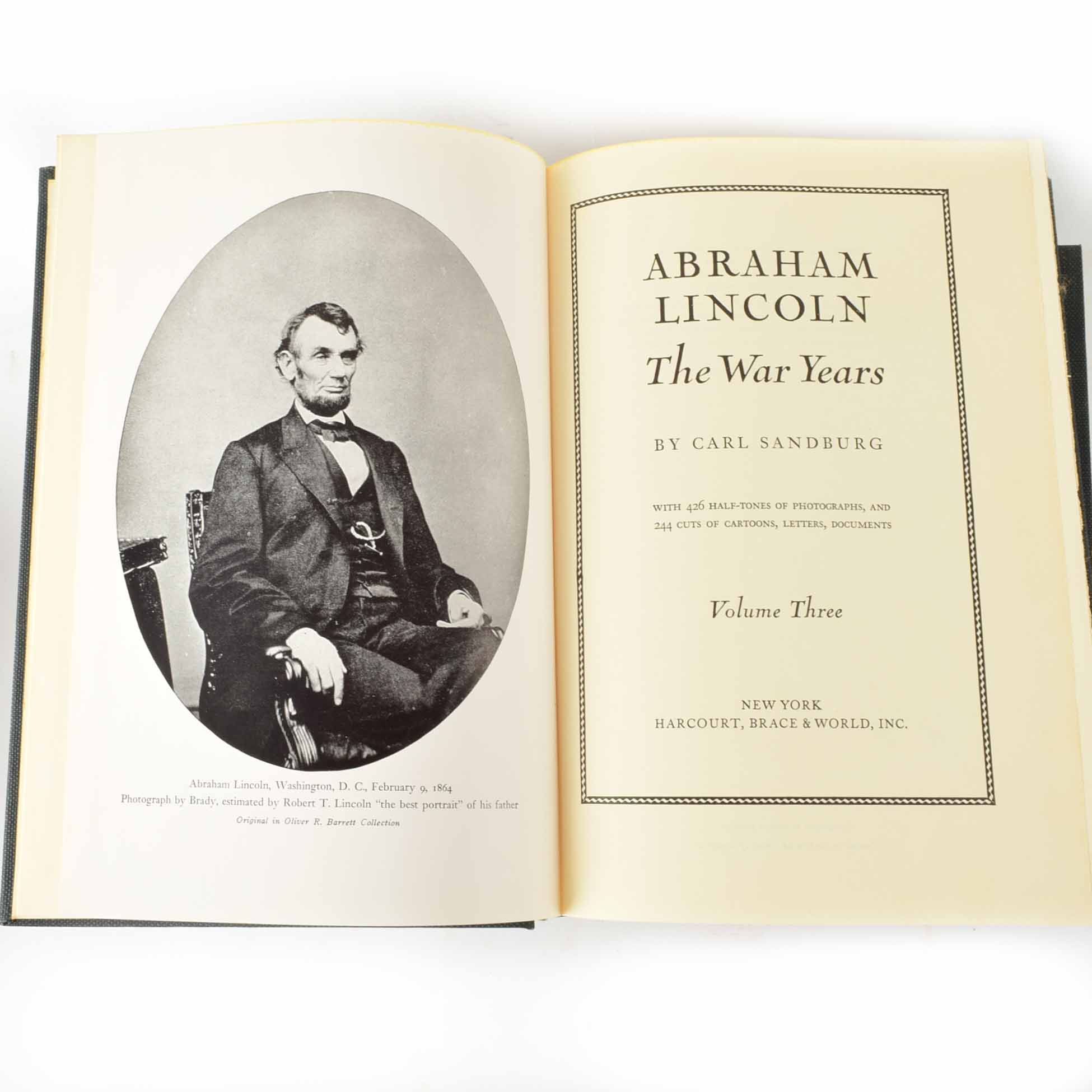 Four Volumes of "Abraham Lincoln, The War Years" by Carl Sandburg, 1939