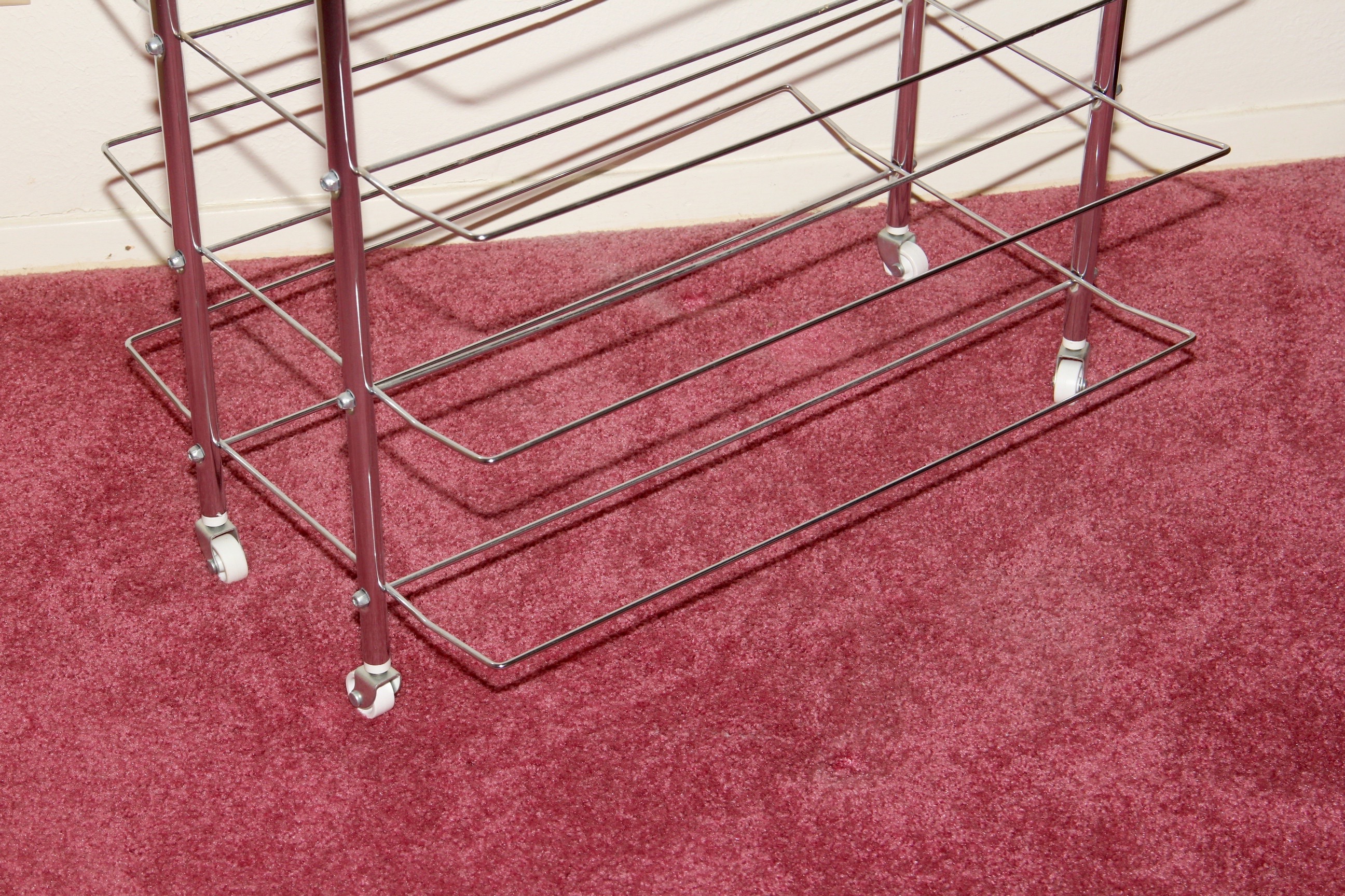 Vintage Silver-Tone Metal Shoe Rack