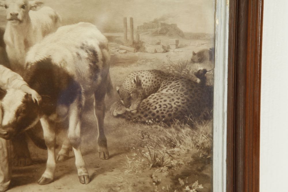 Antique Framed Reproduction Print of "Peace" by William Strutt 1896