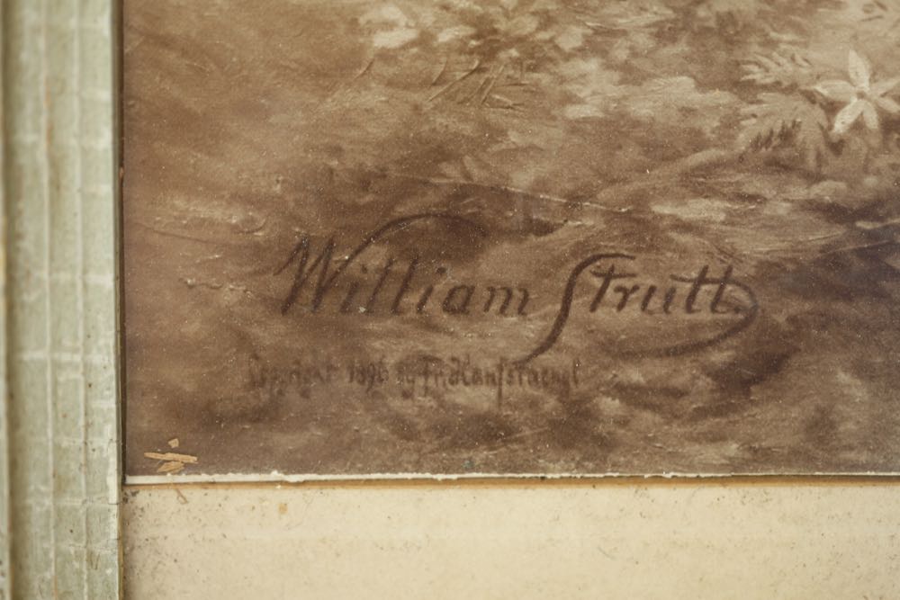 Antique Framed Reproduction Print of "Peace" by William Strutt 1896