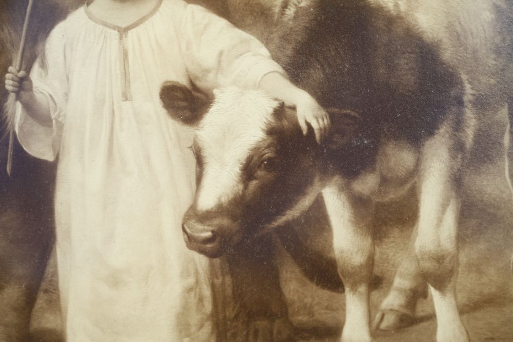 Antique Framed Reproduction Print of "Peace" by William Strutt 1896