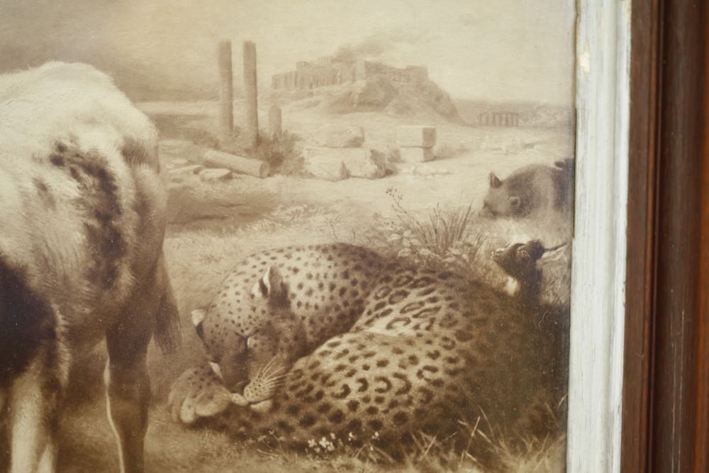 Antique Framed Reproduction Print of "Peace" by William Strutt 1896