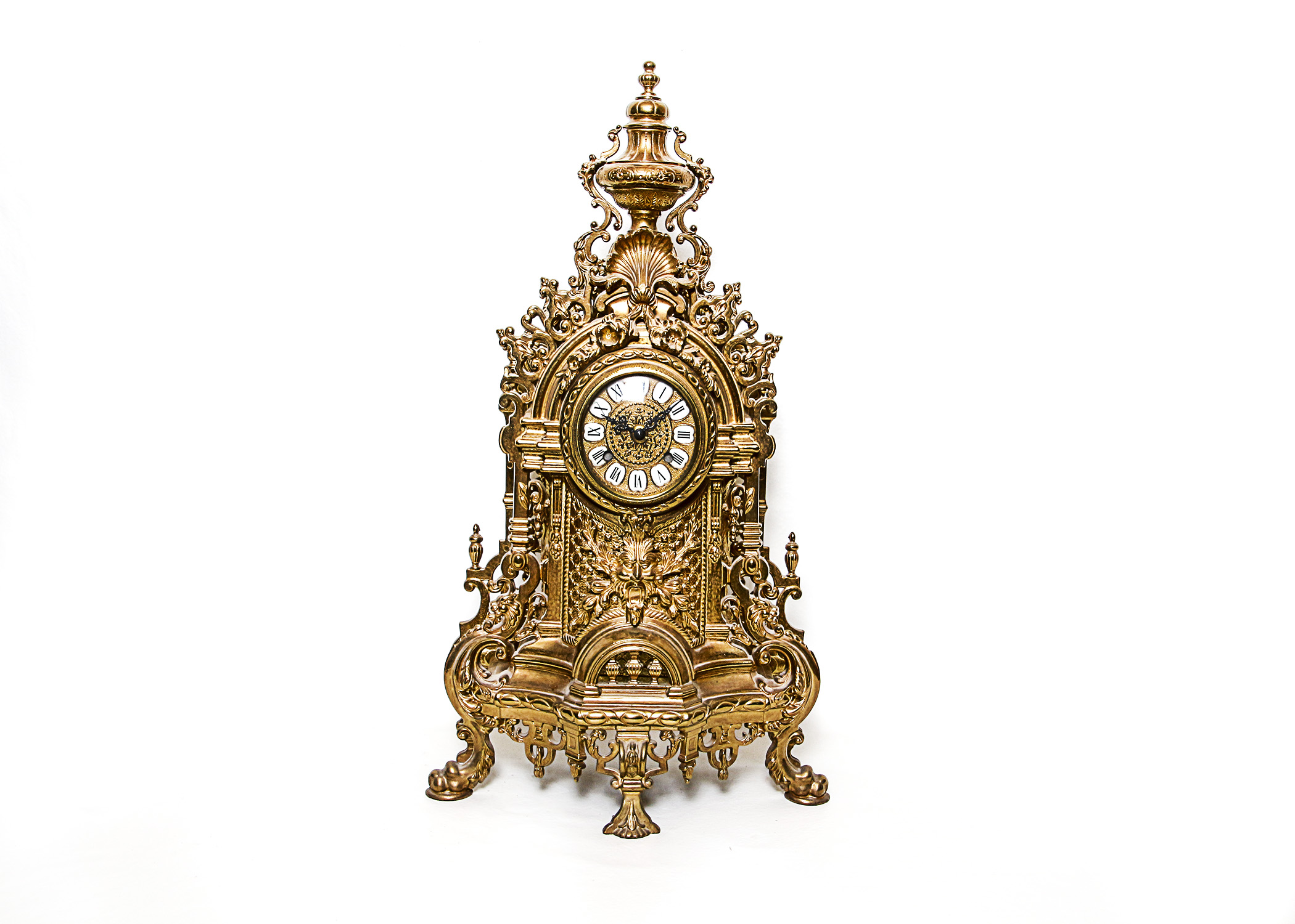 Antique Heavy Brass Clock