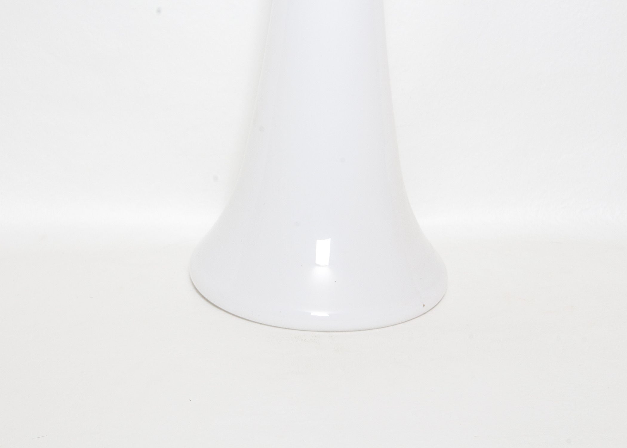 Tall White Glass Toyo Vase and Teal Toned Jagged Vase