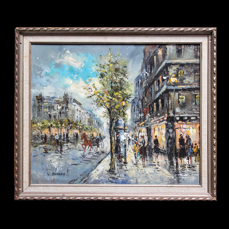 Framed Original Oil Painting by V. Bergen