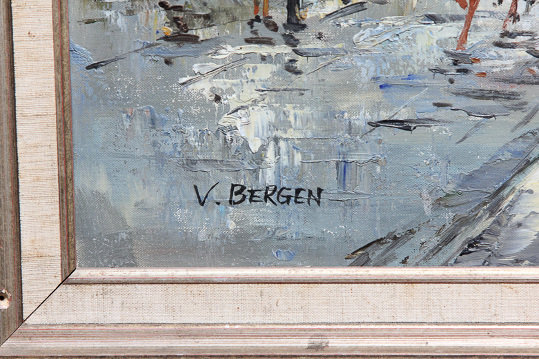 Framed Original Oil Painting by V. Bergen