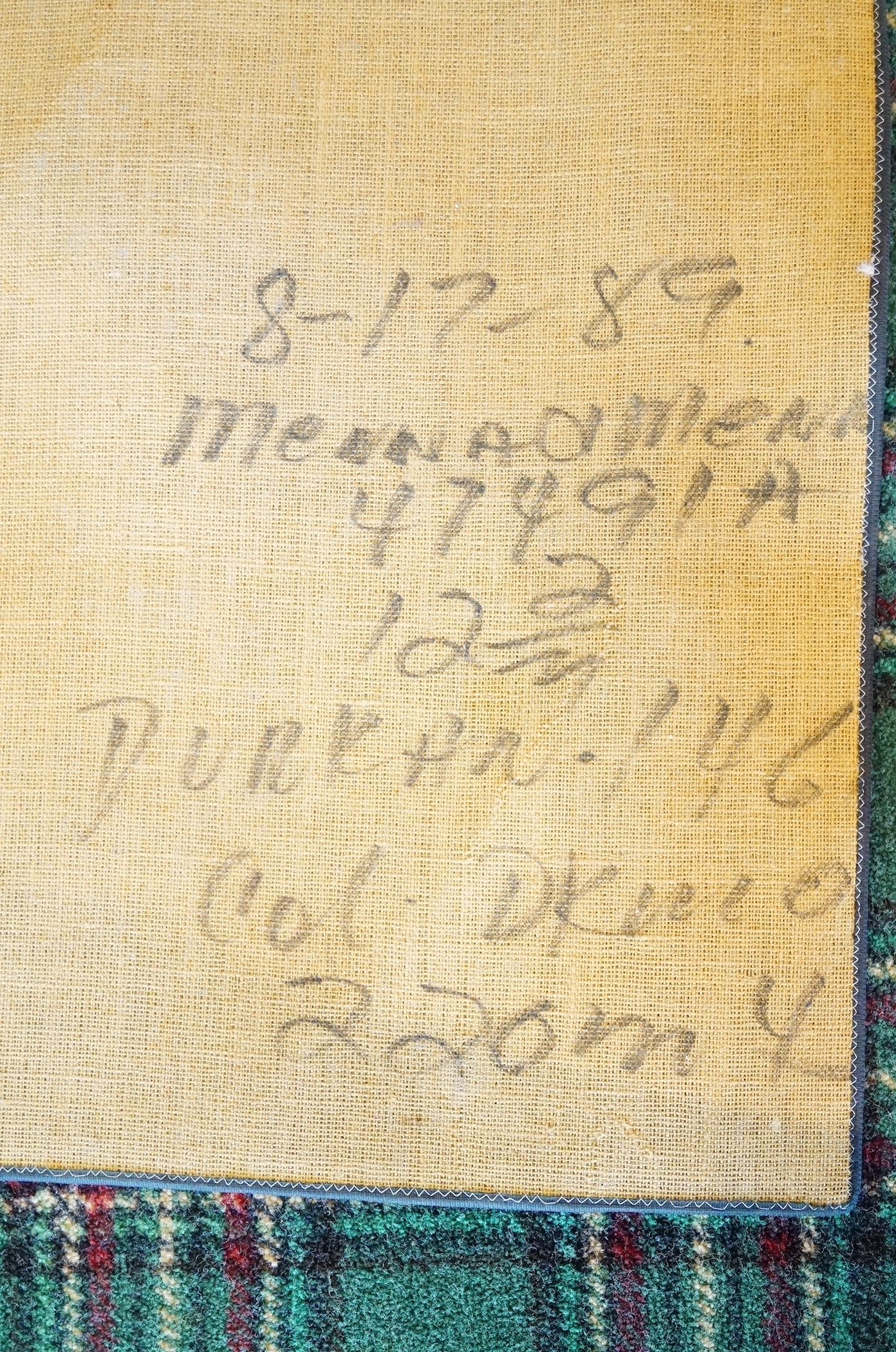 Green Plaid Wool Area Rug