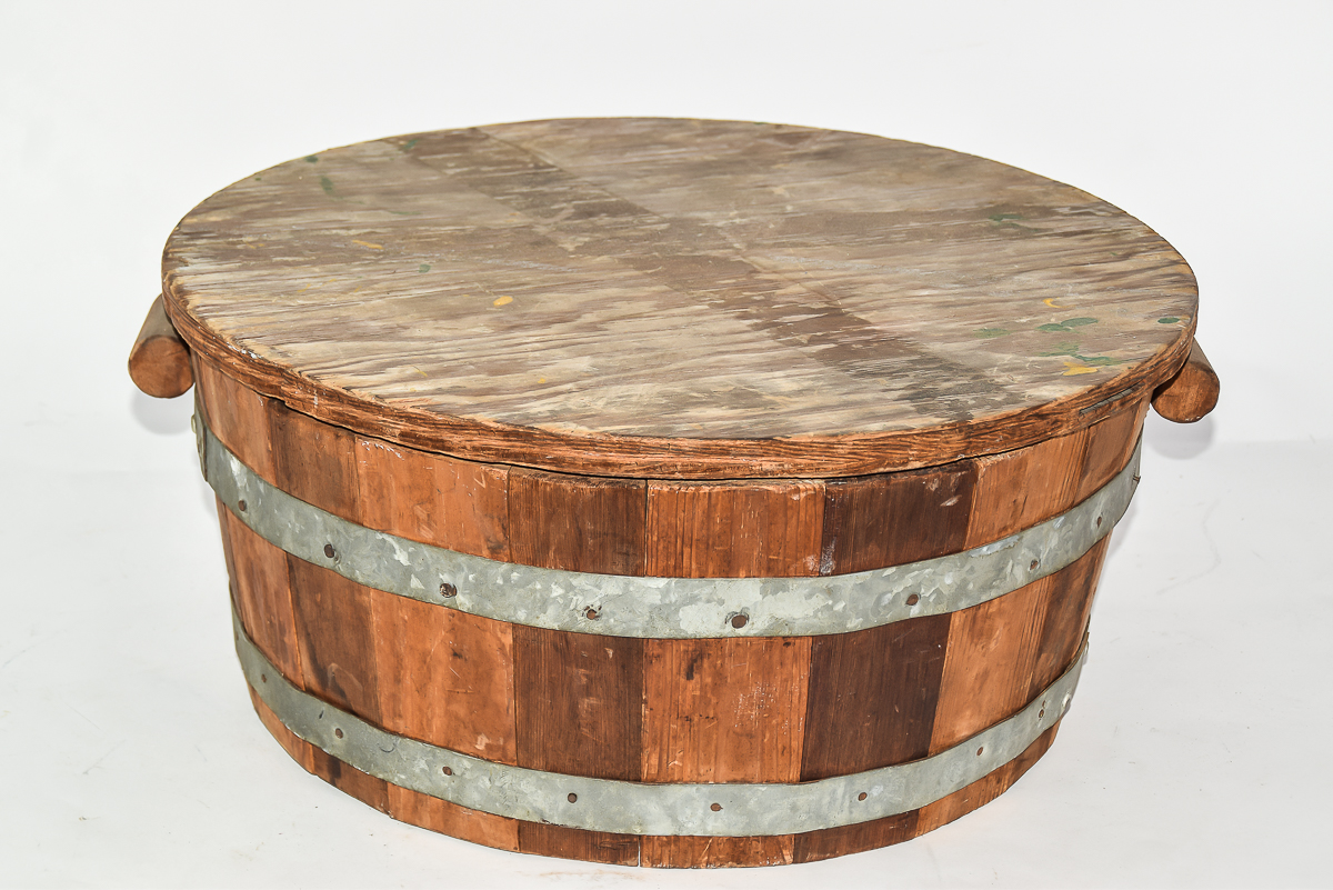 Antique Wooden Bin with Lid EBTH