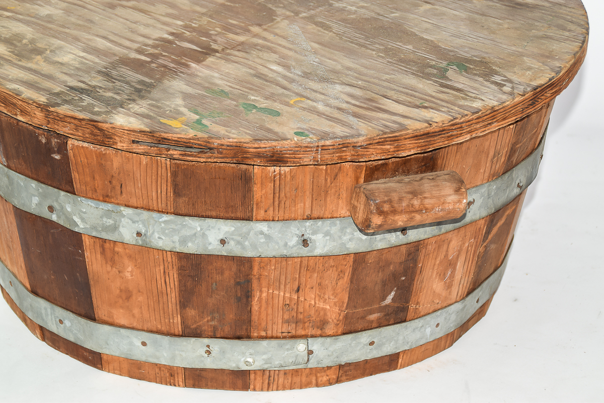 Antique Wooden Bin with Lid EBTH