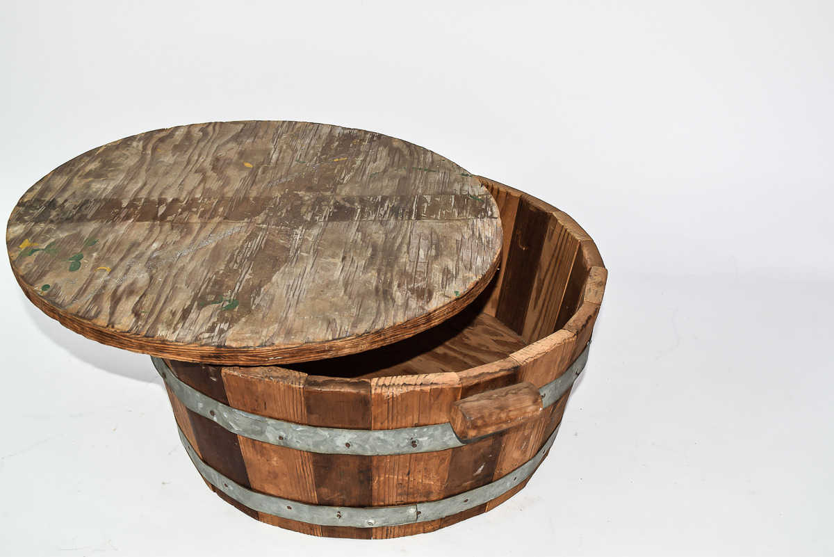 Antique Wooden Bin with Lid EBTH