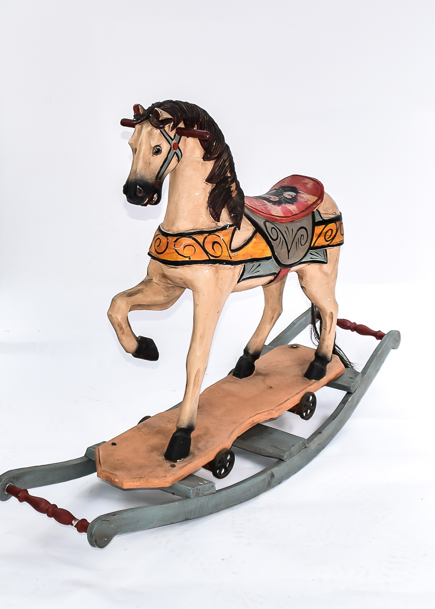 Vintage Wooden Rocking Horse