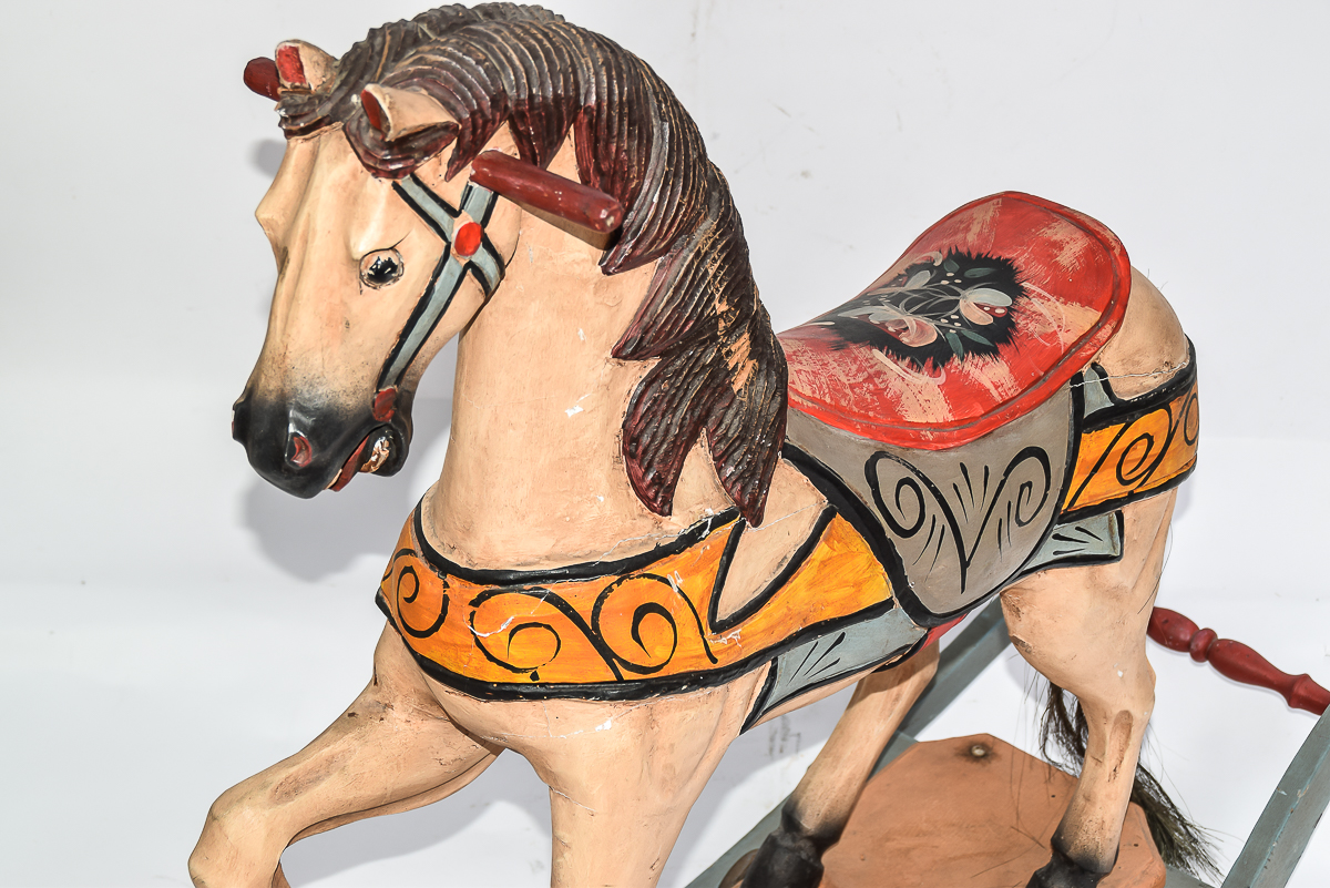 Vintage Wooden Rocking Horse