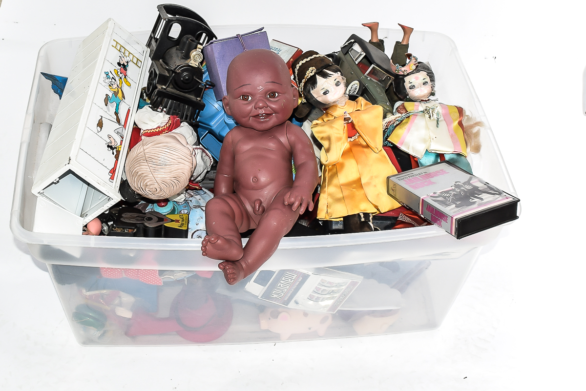 Bin of Vintage Toys
