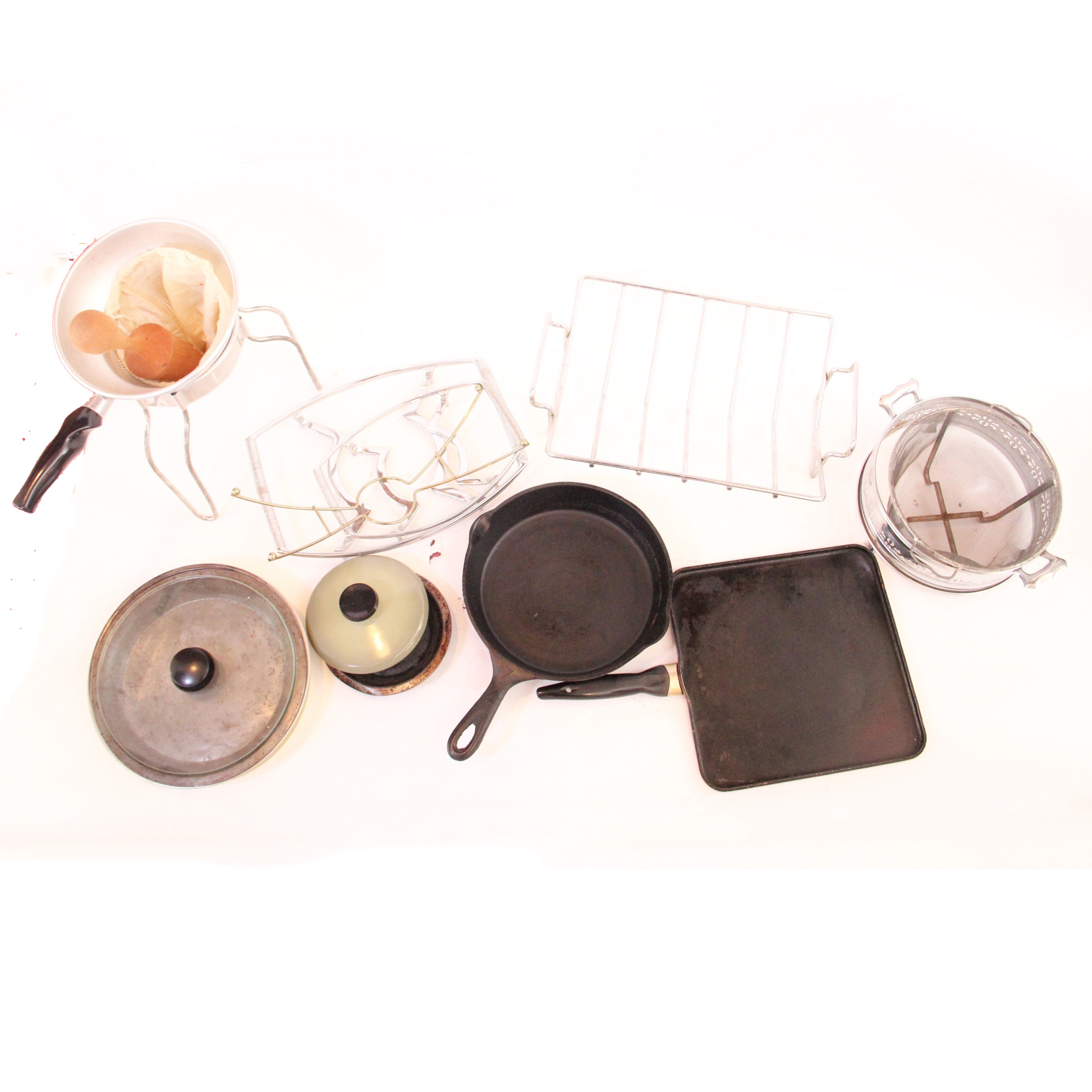 Vintage Kitchen Metal Cookware and Serving Ware