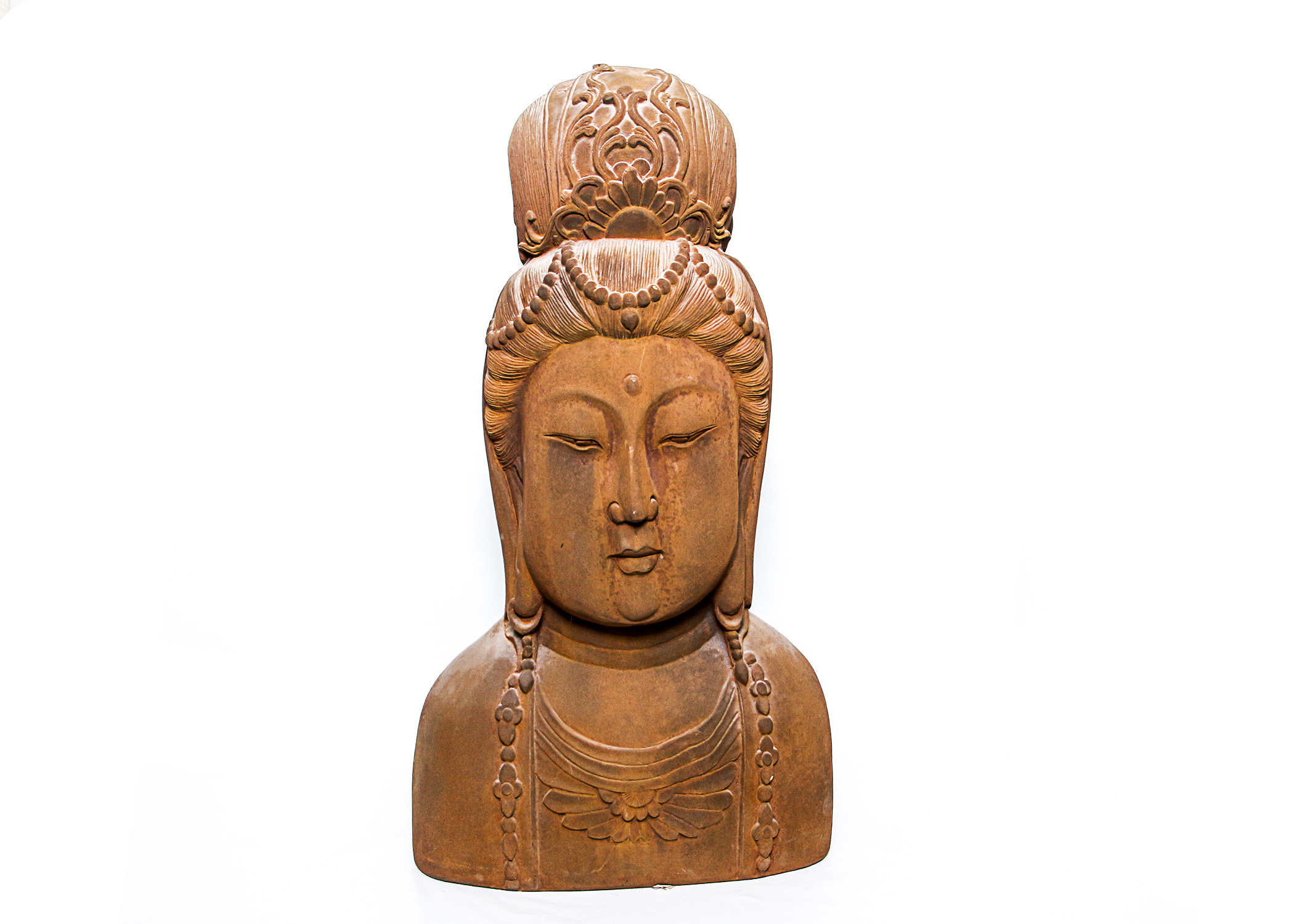 Carved Asian Themed Plaster Bust