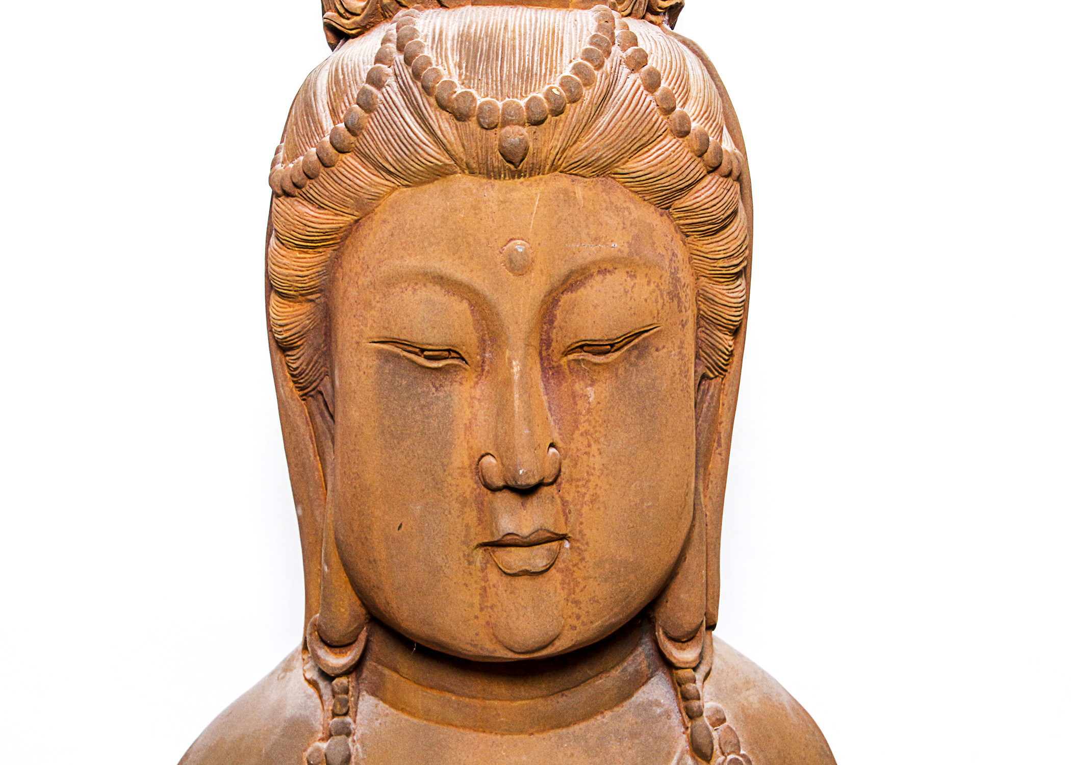 Carved Asian Themed Plaster Bust