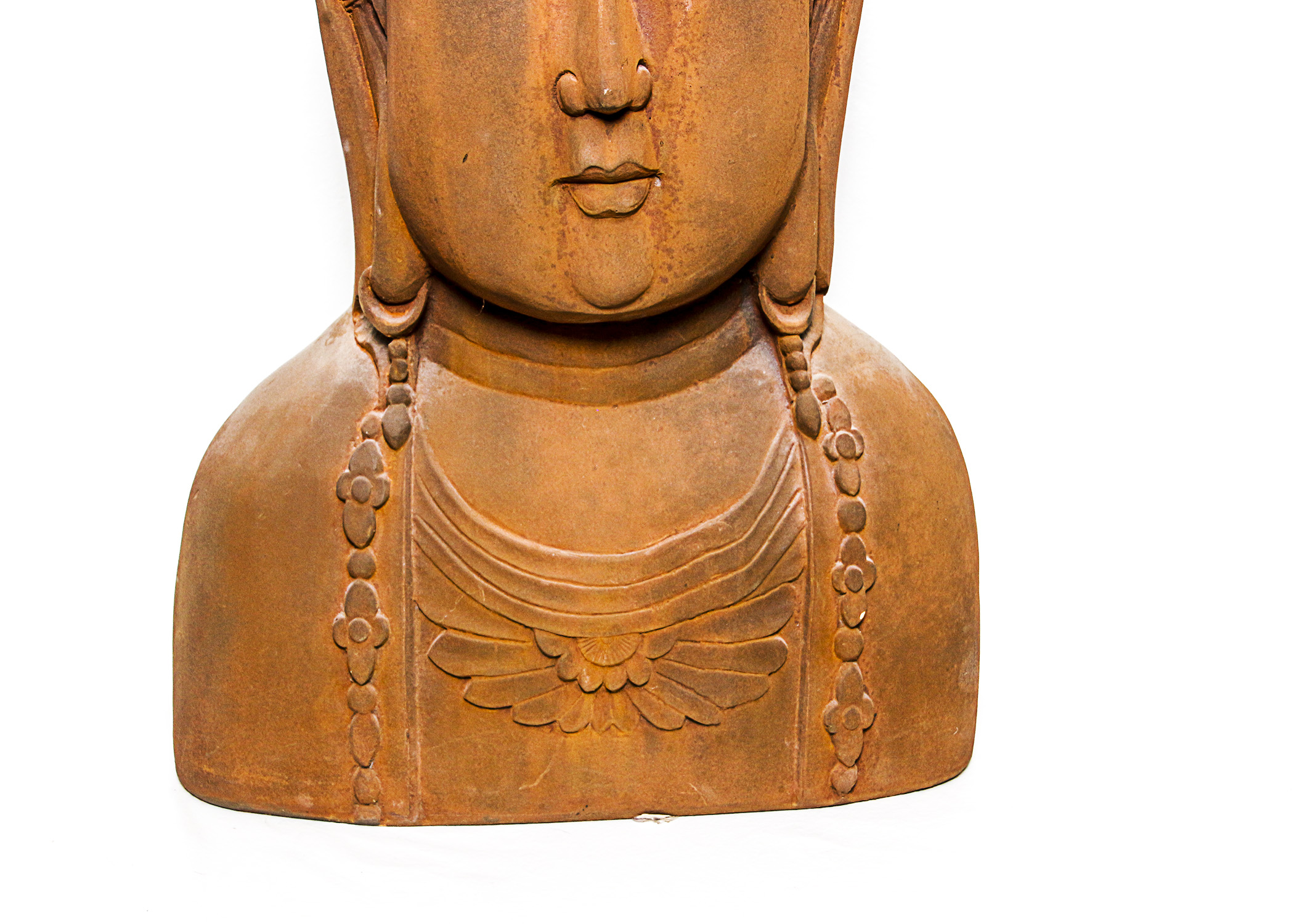 Carved Asian Themed Plaster Bust