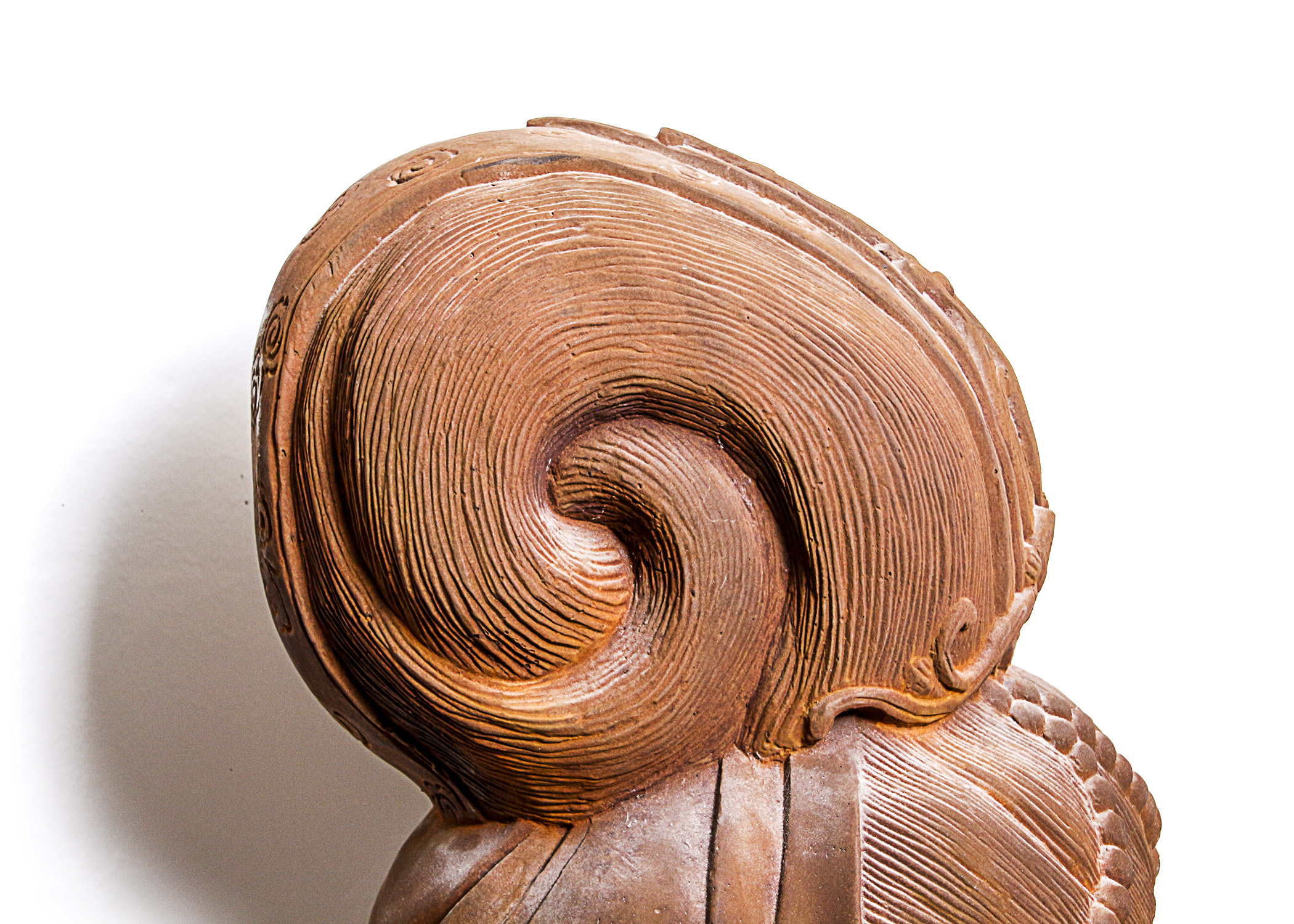 Carved Asian Themed Plaster Bust