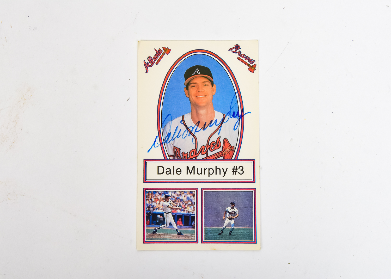 Dale Murphy Signed Picture Card, Joe Sebo photographer official Braves photographer