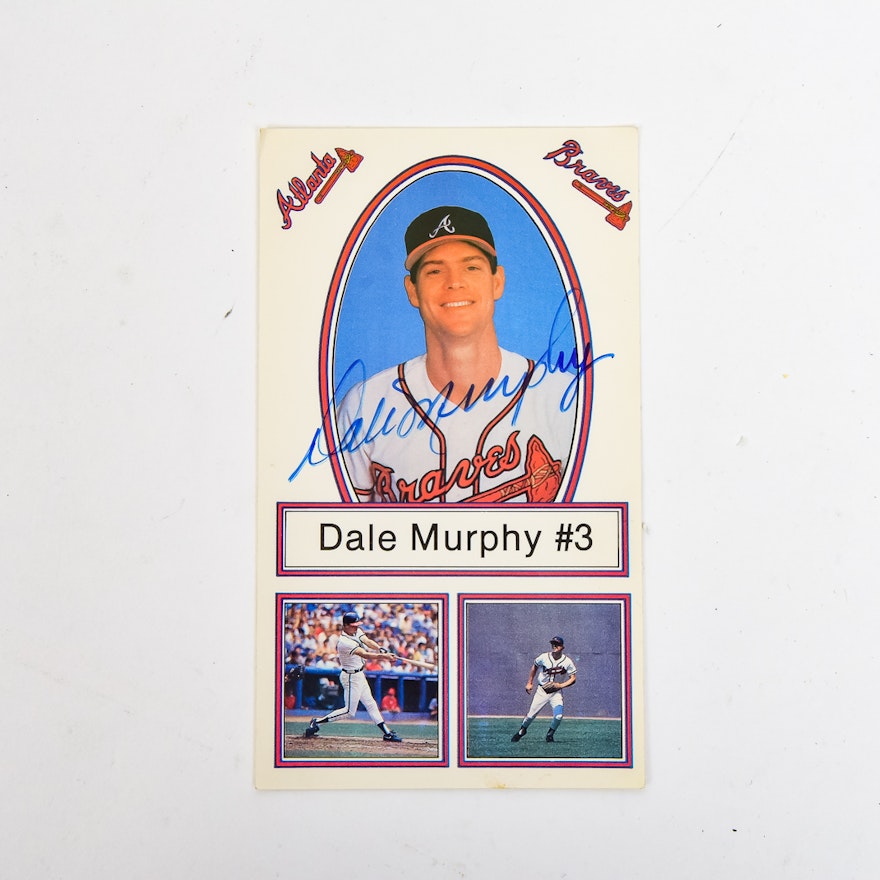 Dale Murphy Signed Picture Card, Joe Sebo photographer official Braves photographer