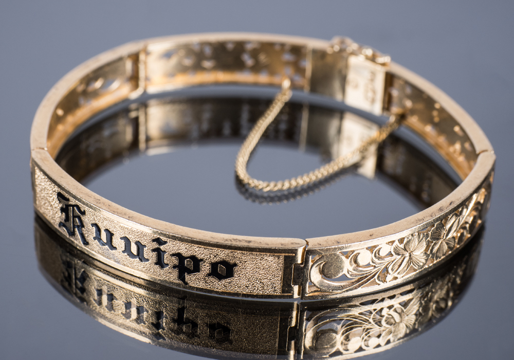 14K Yellow Gold Kuuipo Hawaiian Heirloom Bracelet