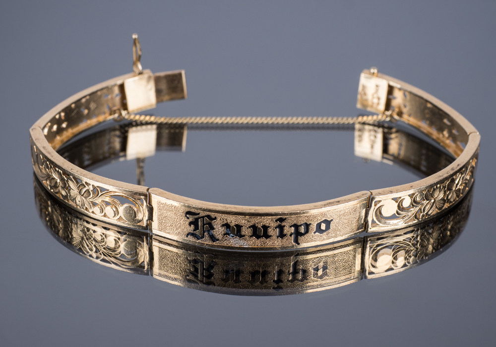 14K Yellow Gold Kuuipo Hawaiian Heirloom Bracelet