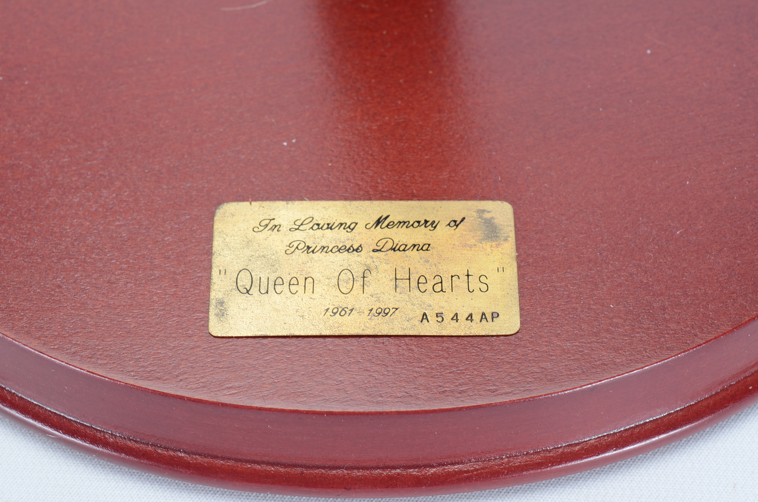 First Issued 1997 Porcelain Princess Diana "Queen of Hearts" Memorial Doll