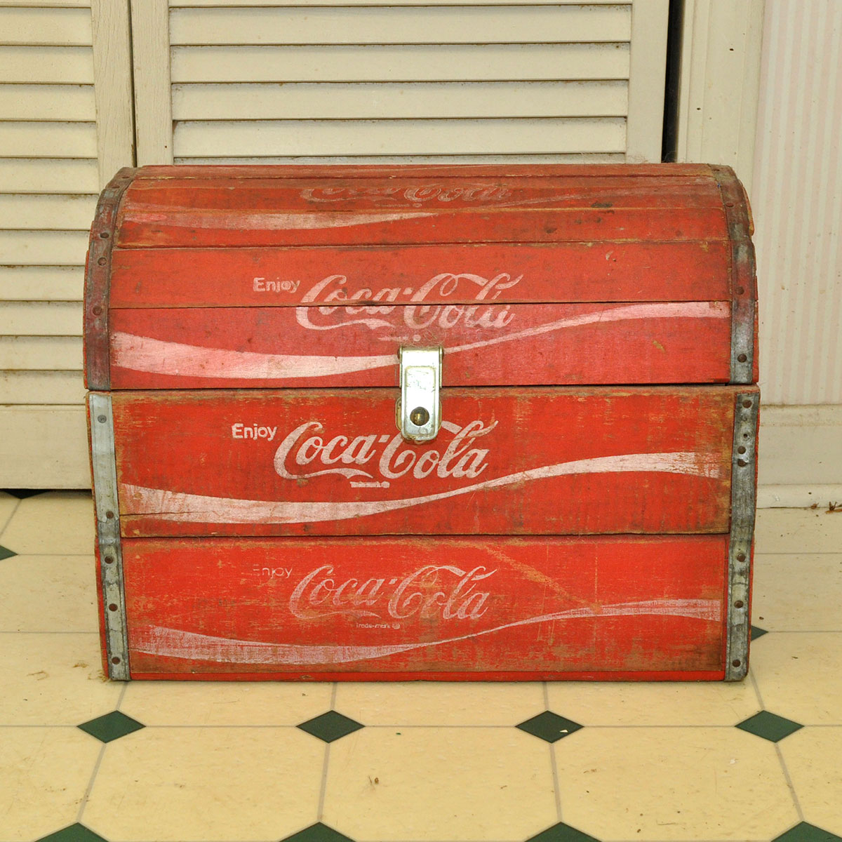 Painted Wood Coca-Cola Chest