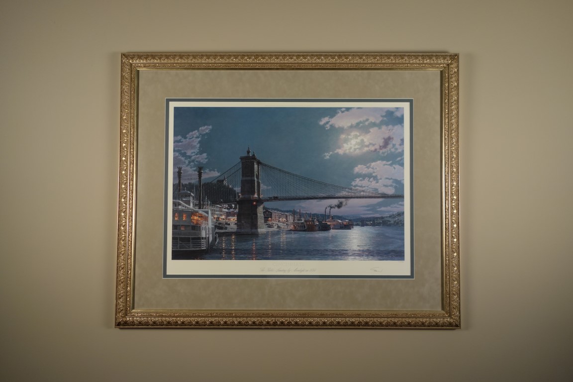 John Stobart "Cincinnati" The Public Landing By Moonlight in 1884