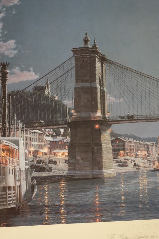 John Stobart "Cincinnati" The Public Landing By Moonlight in 1884