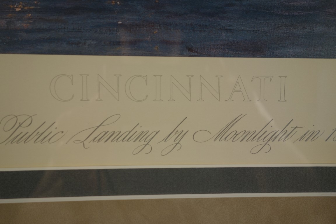 John Stobart "Cincinnati" The Public Landing By Moonlight in 1884