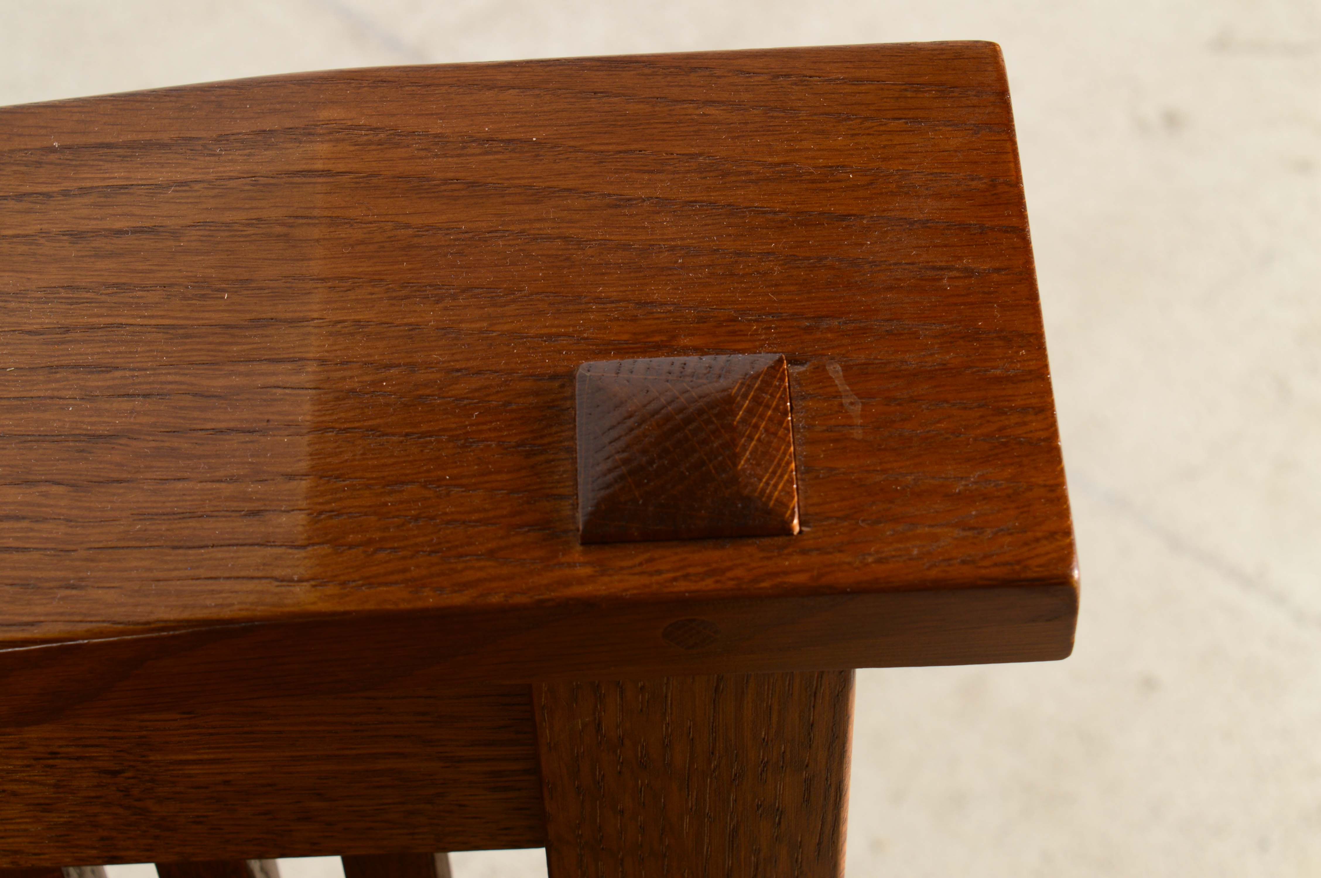 Stickley Tiger Oak Wood Framed Modern Armchair and Ottoman