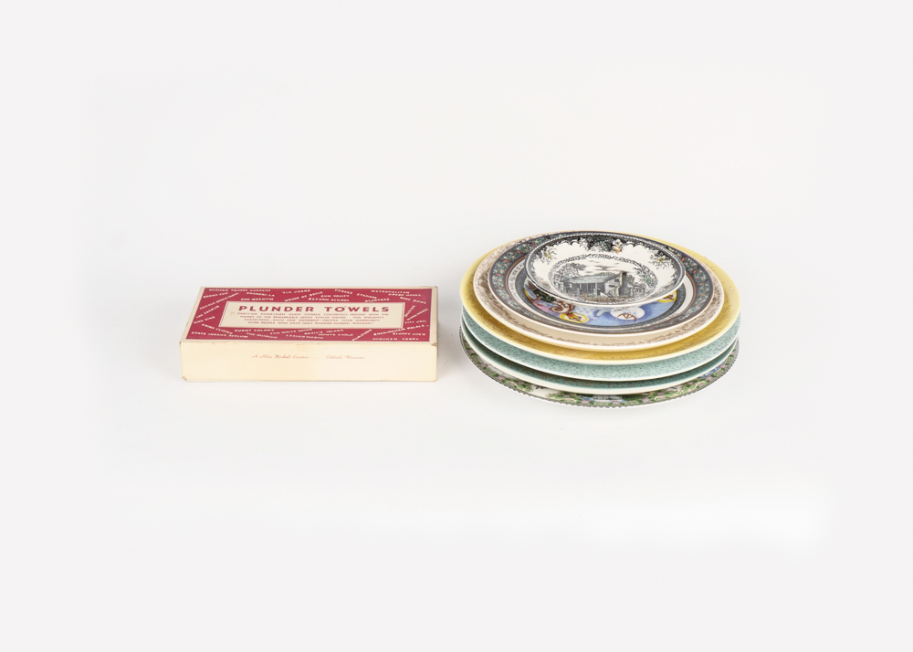 Vintage Souvenir Plates and Napkins