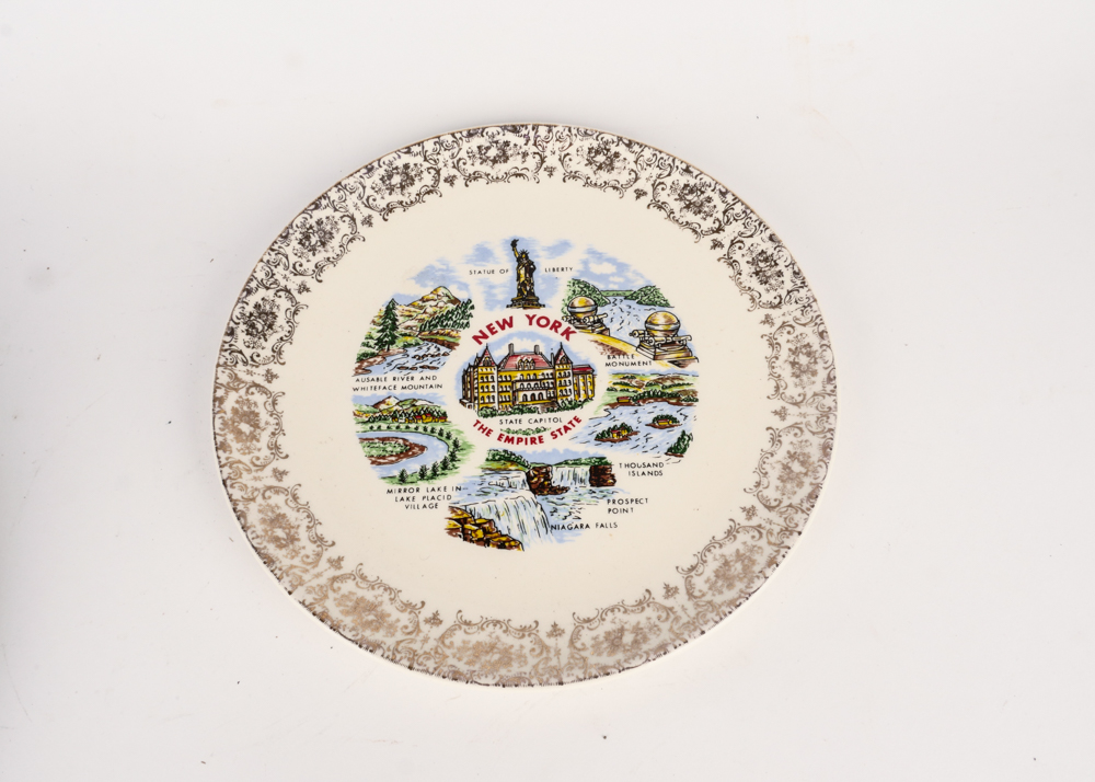 Vintage Souvenir Plates and Napkins
