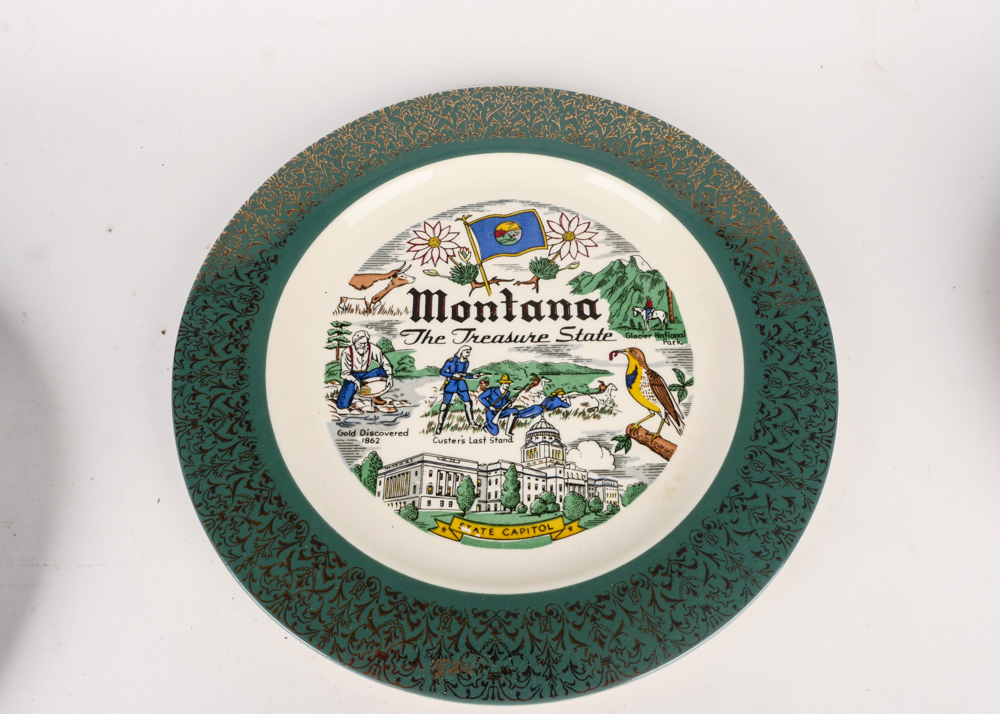 Vintage Souvenir Plates and Napkins