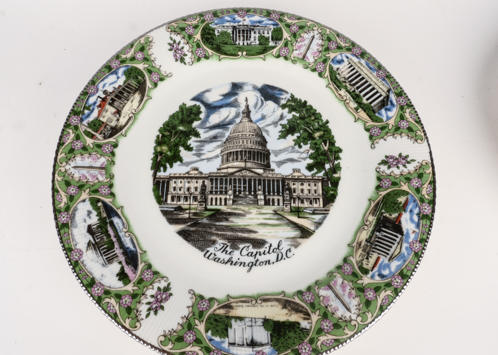 Vintage Souvenir Plates and Napkins