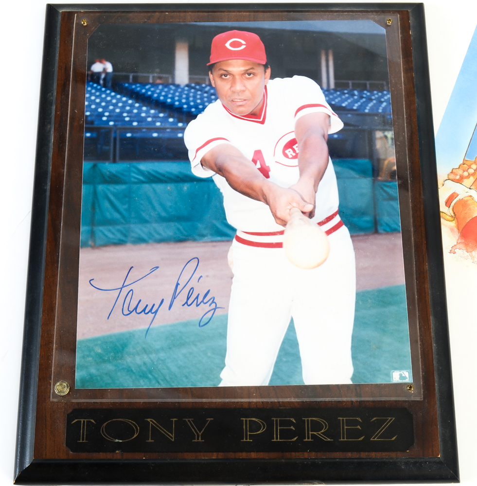 Tony Perez Signed Photo Plaque with Poster