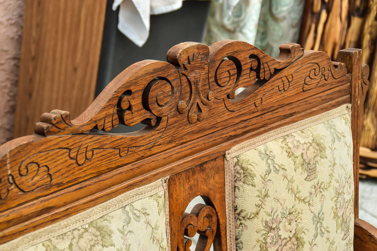 Victorian Eastlake Style Settee and Parlor Chair