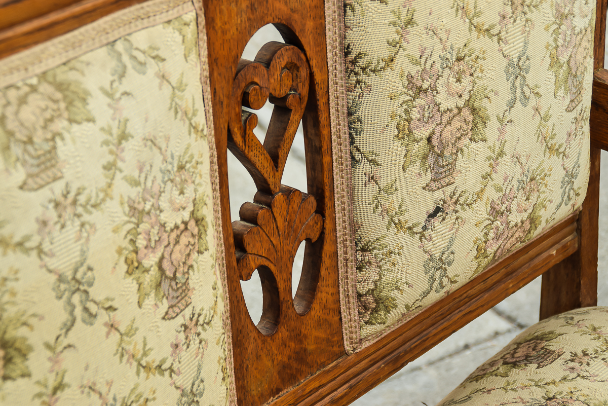 Victorian Eastlake Style Settee and Parlor Chair