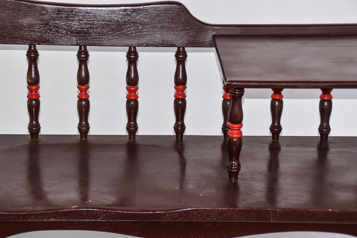 Vintage Tiered Bench with Pillow