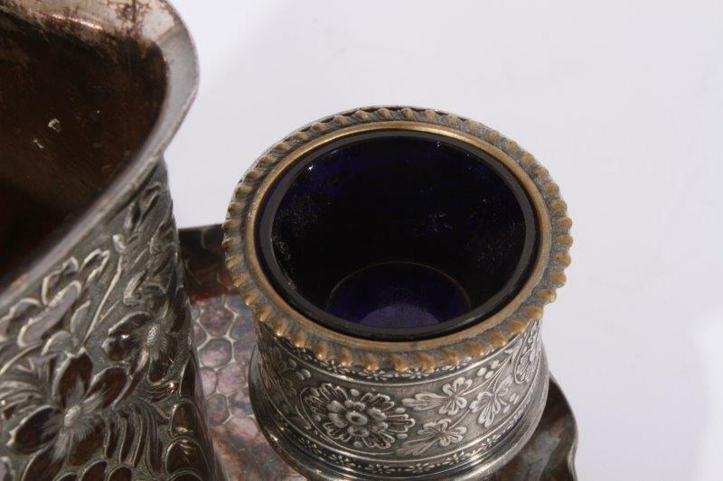 James W. Tufts Quadruple Plate Smoking Set