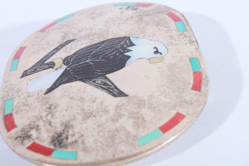 Native American Belt Buckle by Zuni Derick and Michelle Edaakie