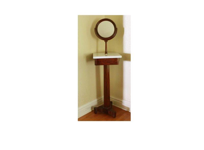 Mid 19th Century Mahogany Marble Top Shaving Stand