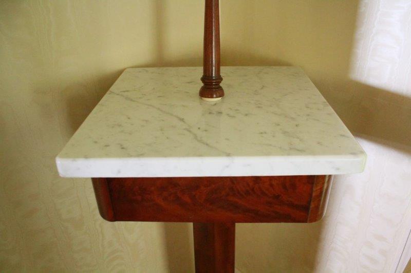 Mid 19th Century Mahogany Marble Top Shaving Stand