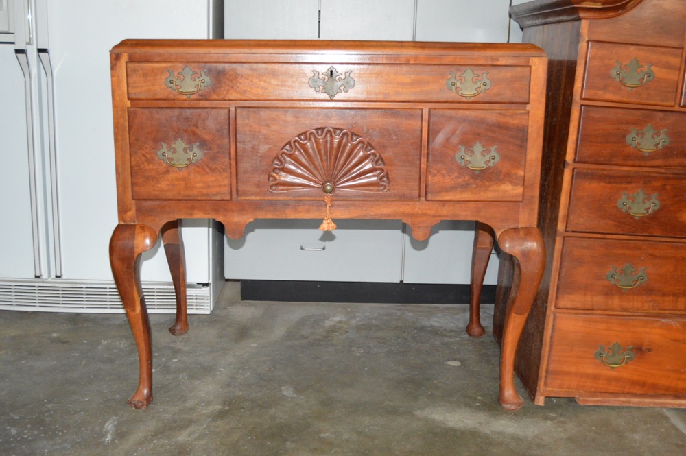 Antique Chippendale Style American Cherry Highboy Chest on Stand