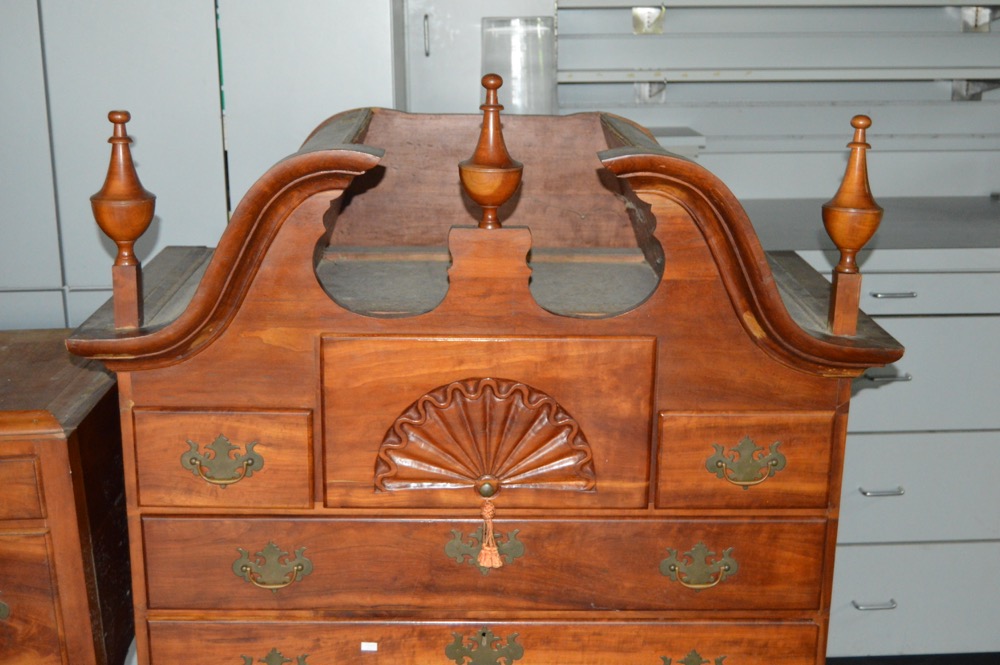 Antique Chippendale Style American Cherry Highboy Chest on Stand