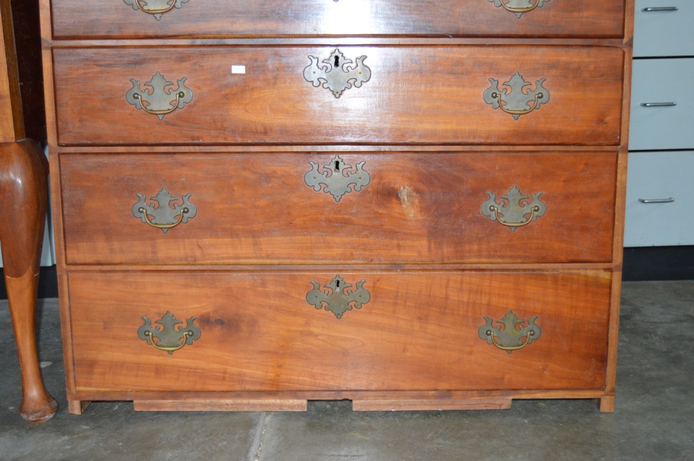 Antique Chippendale Style American Cherry Highboy Chest on Stand
